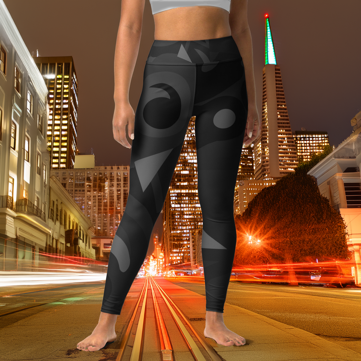 San Francisco Night Fall Fine Art Print Yoga Leggings