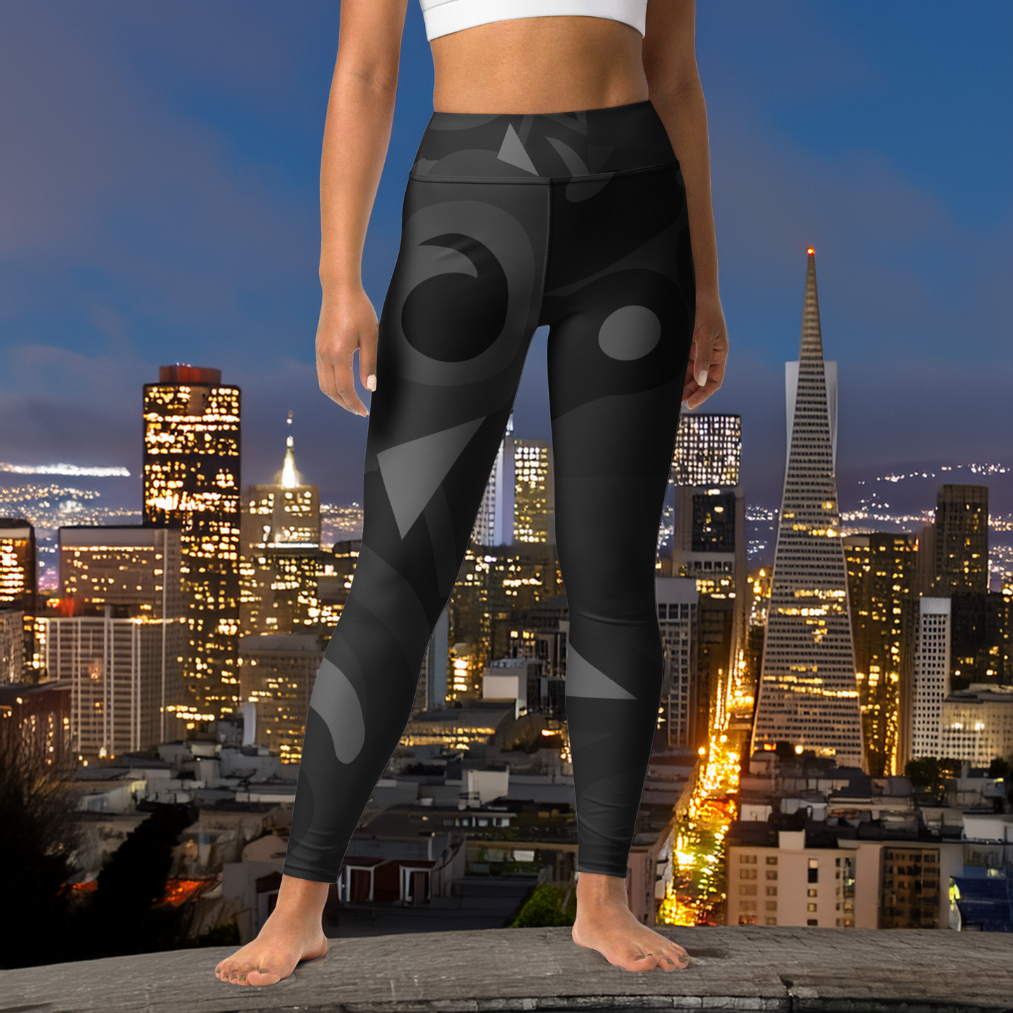 San Francisco Night Fall Fine Art Print Yoga Leggings