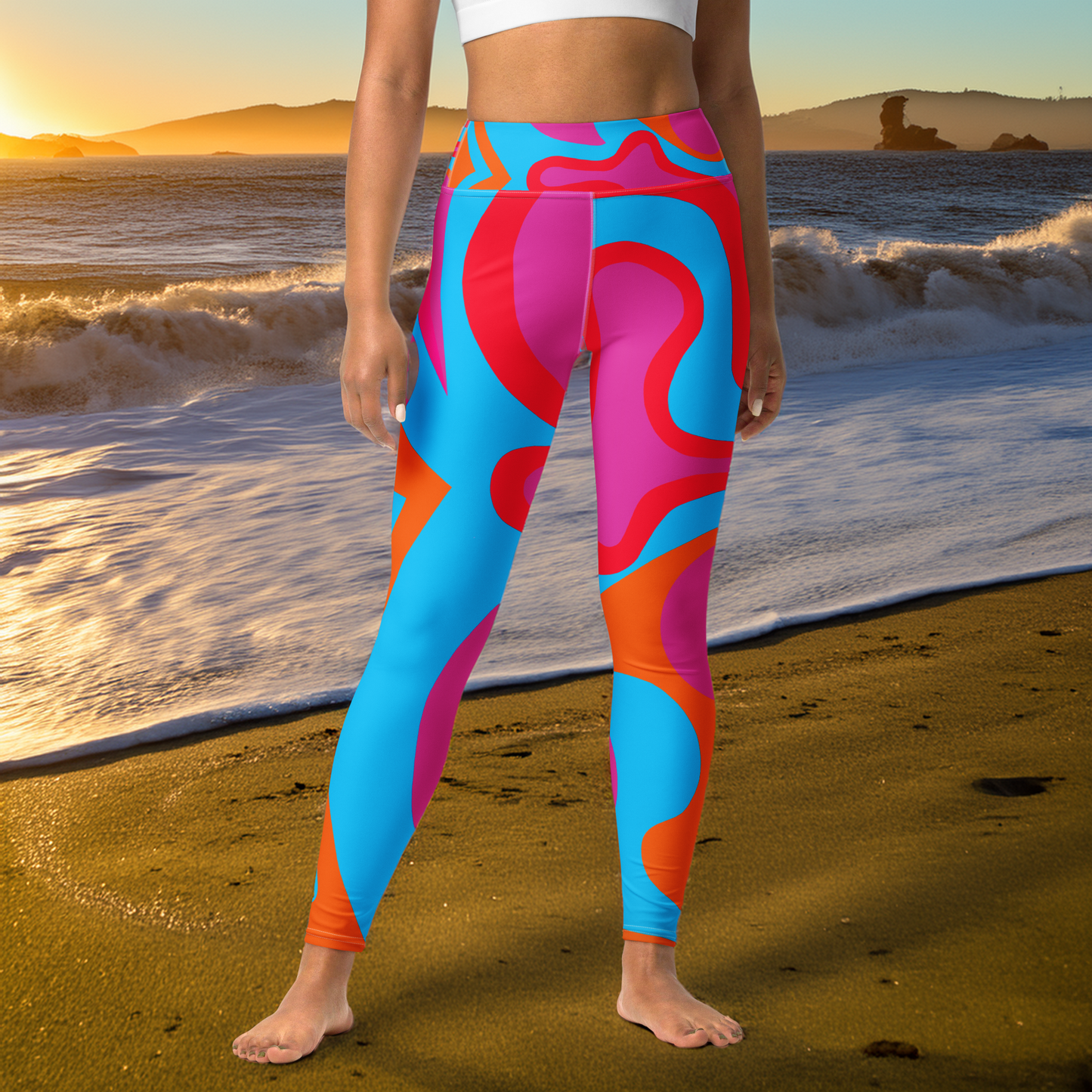 San Francisco Ocean Beach Fine Art Print Yoga Leggings